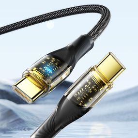 Кабель Essager Interstellar Transparent Design USB Cable Type C to Type C 100W 2 м Black (EXCTT1-XJA01-P)