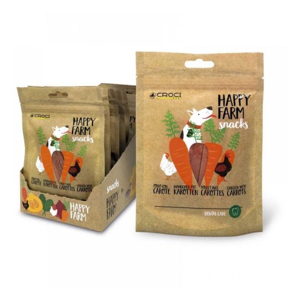 Лакомства для собак мясные HAPPY FARM курица с морковкой, 80гр