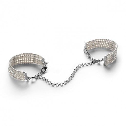 Браслети - наручники  PLASIR NACRE  білі перли  Bijoux Indiscrets (Іспанія) sexstyle | Зображення 3