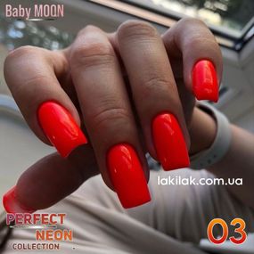 Гель-лак BABY MOON Perfect Neon №03 кораловий, 6 мл