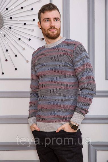 Светр чоловічий колір сіро-бордовий розміри XXL, XL, L FA_001985 | Зображення 2