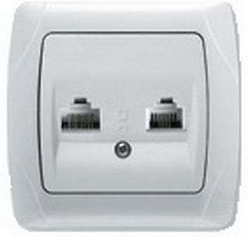 Розетка сетевая RJ11 и RJ45 CARMEN VI-KO 25.18.0110