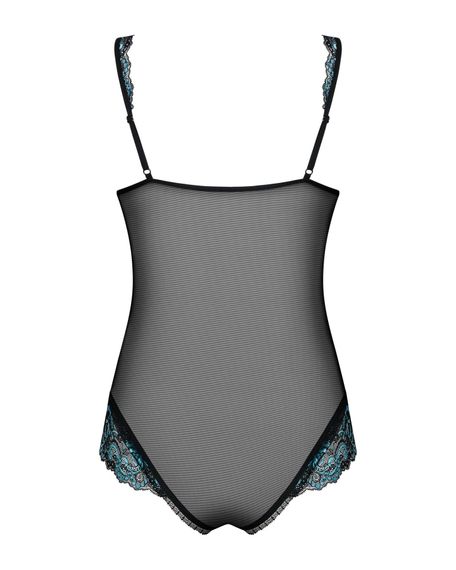 Сітчасте боді на кісточках Obsessive Amanta teddy L/XL, чорне, з доступом, S/M | Зображення 5