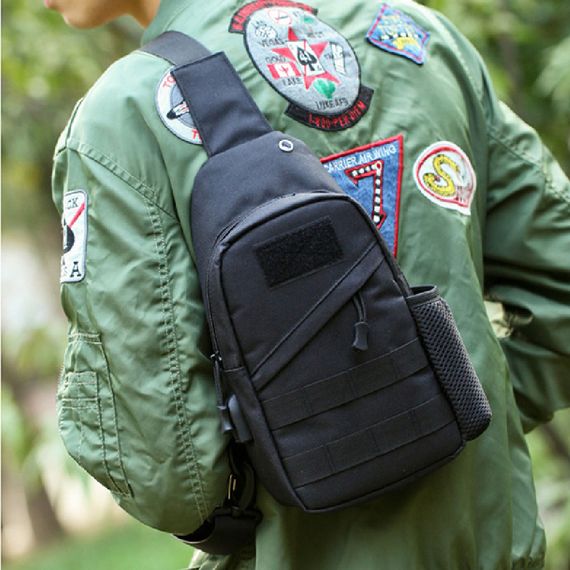 Чоловіча невелика сумка месенджер для військових, Чоловіча стьобана сумка через плече QE-27 | Зображення 3