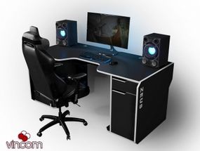 Стол геймерский эргономичный ZEUS Viking-2S черныйбелый