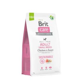 Сухой корм для собак малых пород Brit Care Dog Sustainable Adult Small Breed курица и насекомые 7 кг