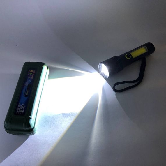 Ліхтар ручний батарейний BN-537-TG+COB (White+red), Потужний акумуляторний світлодіодний ліхтар MY-57 | Зображення 4