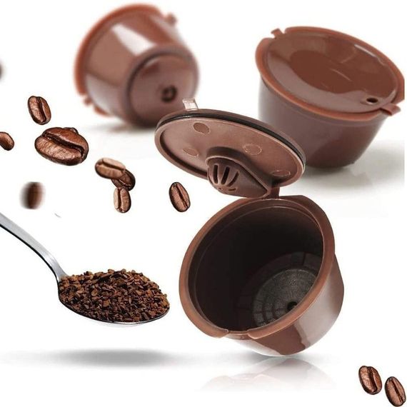 Многоразовая кофейная капсула для Nescafe Dolce Gusto/Nespresso — 1 шт. с фильтром, экологическая. Коричневая. | Зображення 5
