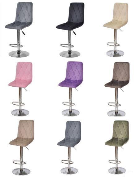 Барный стул Melvin Fred Bar CH-Base, хромированная опора Ø 385, с регулировкой высоты сиденья, мягкая обивка