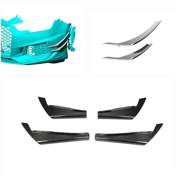 Передняя губа бампера (для Base 2015-2019, Карбон) для Ауди A4 B9 | Зображення 1