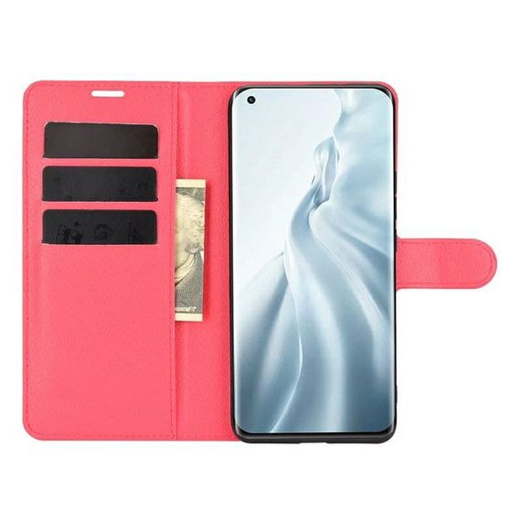 Чохол книжка з кишенями для карт на Xiaomi Mi 11 lite колір Червоний | Зображення 1