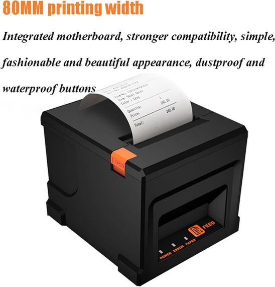 Принтер чековий 80 мм, термопринтер автоматичне різання паперу, чек на стійці реєстрації | Зображення 6