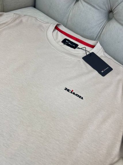 Футболка чоловіча Kiton бежева f718 | Зображення 2