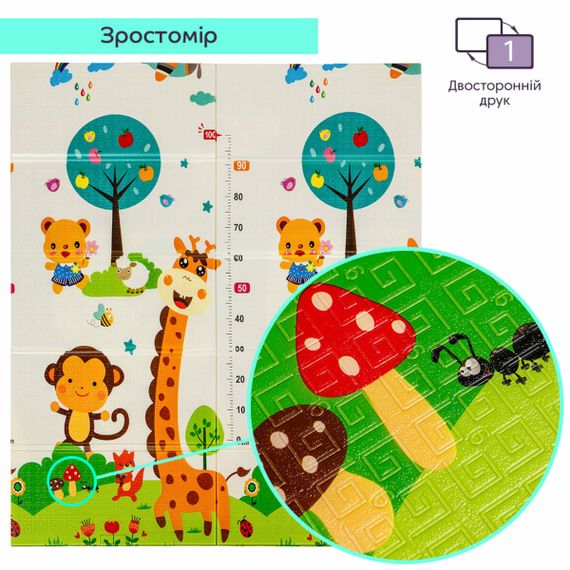 Дитячий складний термокилимок 147см х 177см х 8мм Лисички-Зростомір (303) SW-00003033 | Зображення 3
