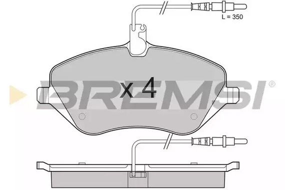 Колодки передні гальмівні Peugeot 407/607 04- (TRW) (162,3x79,1x18,4), Bremsi (BP3181) | Зображення 2
