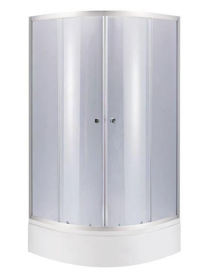 Набір Lidz Душова кабіна Latwa SC80x80.SAT.MID.GR напівкругла, скло тоноване 4 мм + Душовий піддон Kapielka ST80x80x26, з панеллю