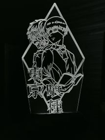 Акриловий світильник-нічник Кен Канекі 2 (Ken Kaneki) білий tty-n000909