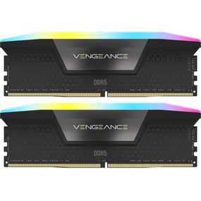 Модуль пам'яті для комп'ютера DDR5 64GB (2x32GB) 6000 MHz Vengeance RGB Black Corsair (CMH64GX5M2B6000C40)