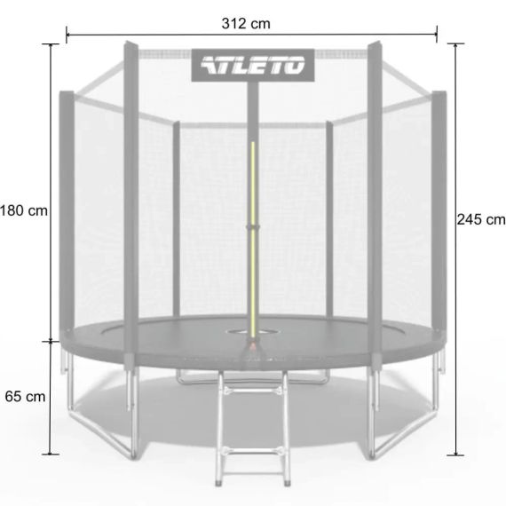 Батут дитячий Atleto 312 см із захисною сіткою і драбиною для дому та дачі зелений 42400473 | Зображення 2