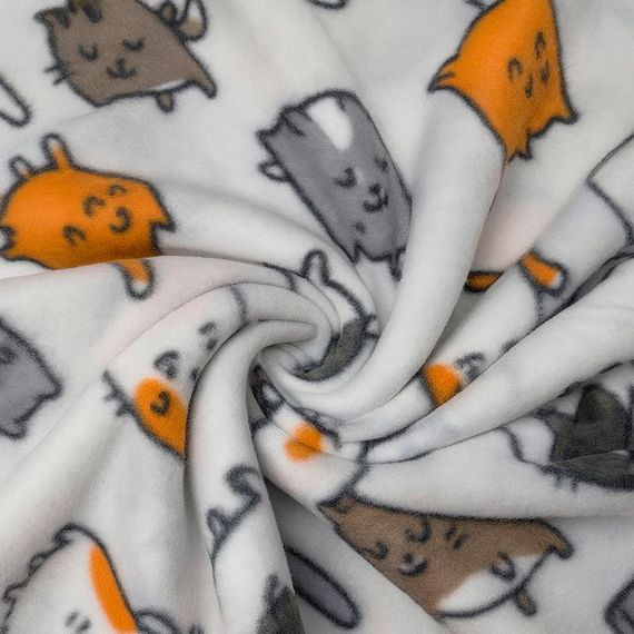 Легкий флисовый плед для путешествий с веселыми котиками 150x200 см с ремнем для удобства переноски | Зображення 5