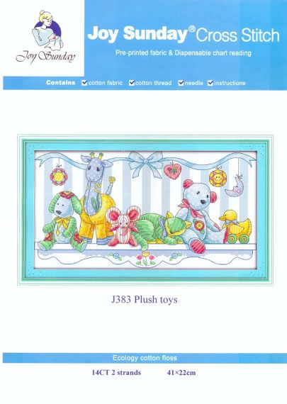Набір для вишивання за нанесеною на канву схемою  "Plush toys". AIDA 14CT printed 41*22 см | Зображення 1