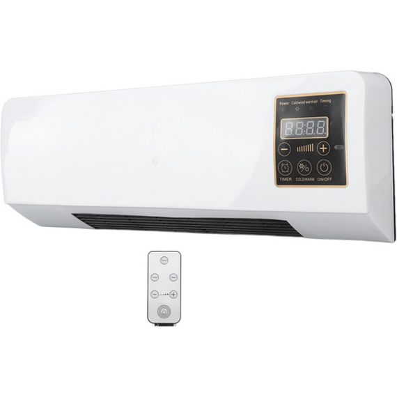 Універсальний настінний кліматичний нагрівач-вентилятор із дистанційним керуванням і режимами охолодження й обдування