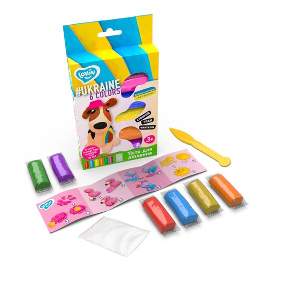 Набор для лепки с тестом Ассорти 6 цветов #Ukraine TM Lovin 41171 | Зображення 2