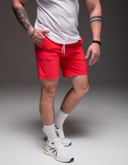 Мужские шорты из плащевки внутри с сеткой RA2031/1  цвет красный, размер M | Зображення 4