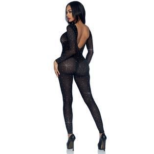 Комбінезон сексуальний Leg Avenue Sheer Rhinestone, S, зі стразами, чорний sexstyle | Зображення 1