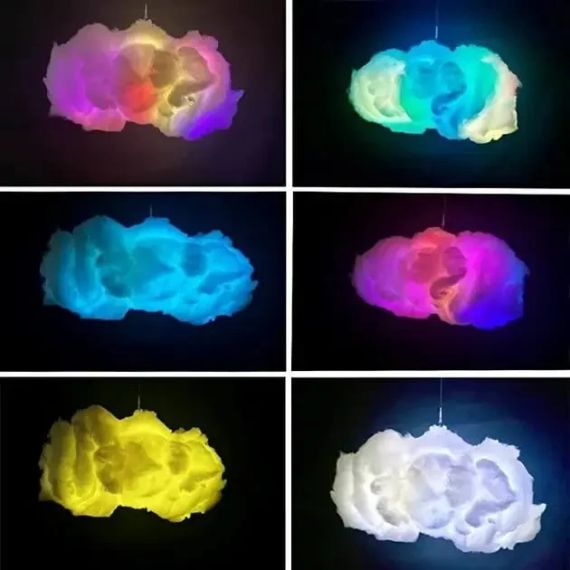 Подвесной 3D LED светильник в виде облака с пультом | Зображення 2