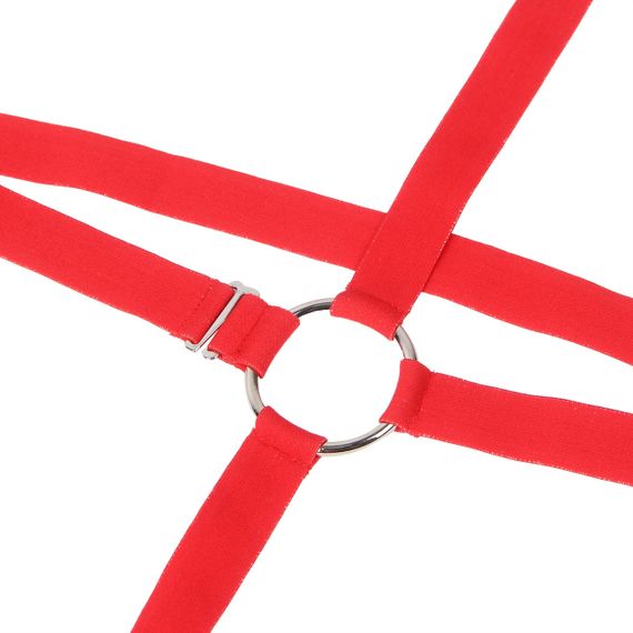 Мужские трусы с портупеей и чокером Star Night красный-черный, M sexstyle | Зображення 12