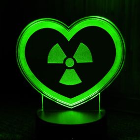 Акриловий світильник-нічник Сердце Радіація зелений tty-n001151