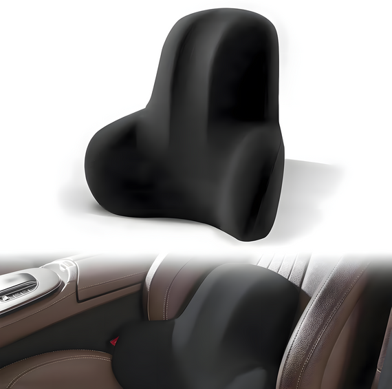 Ортопедична подушка для попереку Memory Foam для авто та офісного крісла чорна | Зображення 1
