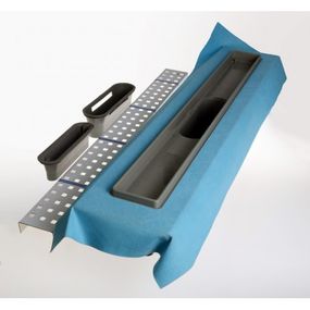 Душевий канал з горизонтальним фланцем Maxiflow Standart Line 60 см решітка "Квадрат" 4022.TY050K.060.1