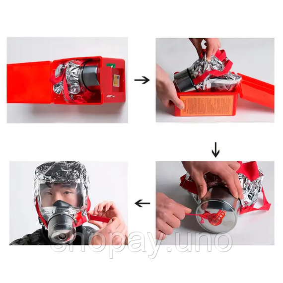 Противогаза фильтрующая Fire mask / Противопожарная маска-противогаз | Зображення 1