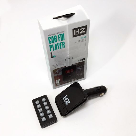 Автомобільний FM трансмітер Bluetooth HZ H6-12-24V модулятор із microSD, USB, Hands Free + Пульт | Зображення 7