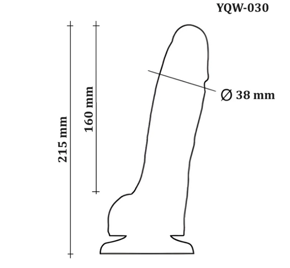 Большой фаллоимитатор с мошонкой на присоске OYO - Dildo Double Layer Silicone YQW-030 (длина 21.5 см, диаметр 3.8 см) Sex Aura | Зображення 5