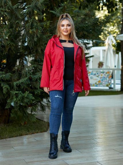 Жіноча демісезонна куртка-вітрівка, Sofia Мод. 115 Червоний, 46-48 | Зображення 3