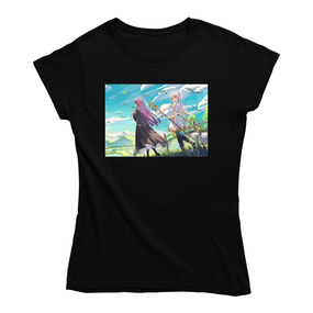 Футболка чорна із принтом Frieren beyond journey's end Фрірен проводжає в останній шлях Frieren Кавун XXL ФП012419XXL