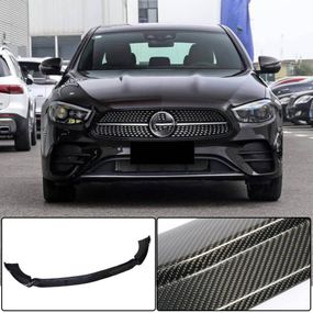 Накладка на передний бампер Lip (для AMG-Line 2020-2023, Карбон) для Mercedes E-сlass W213