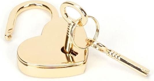Замочек навесной в форме сердца Liebe Seele Heart Shape Padlock (2 шт) Золотистые | Зображення 2