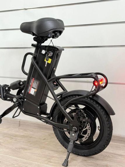 Электровелосипед Enzo 350W 48V/10Ah Городской компактный электробайк 14", скорость 35 км/ч, запас хода 35 км, корзина | Зображення 2