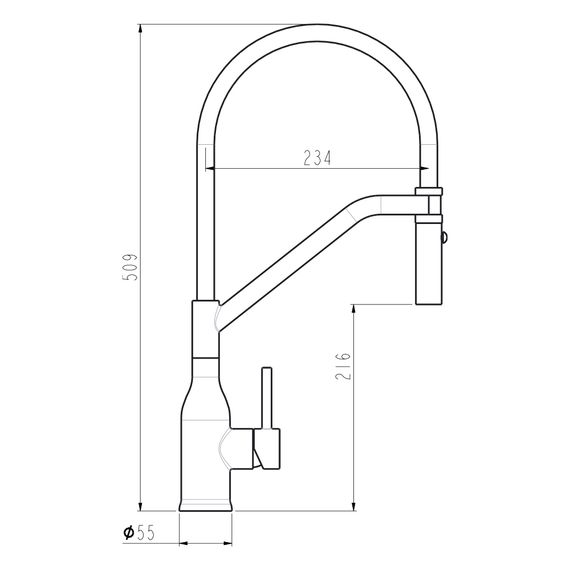 Змішувач для кухні Gappo з гнучким виливом G4098-15 | Зображення 1