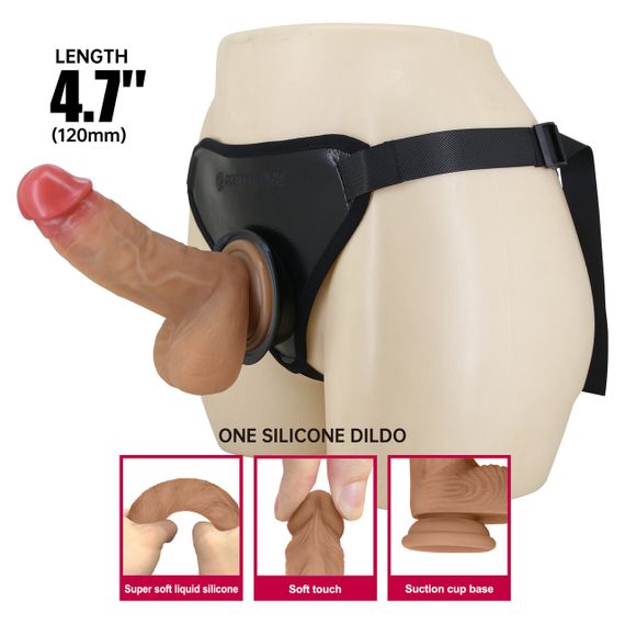 Страпон женский Pretty Love - Fogg 4.7" Silicone Dildo with Harness Briefs, BW-022076 Sex Aura | Зображення 1