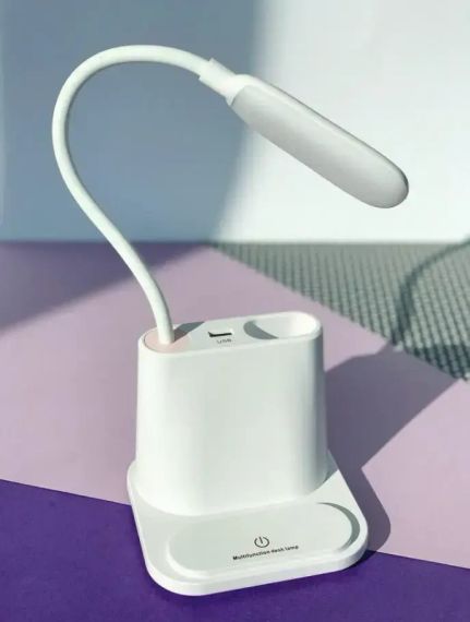 Аккумуляторная Настольная LED лампа Bionic Desk Lamp c USB выходом, органайзером и подставкой для смартфона | Зображення 1