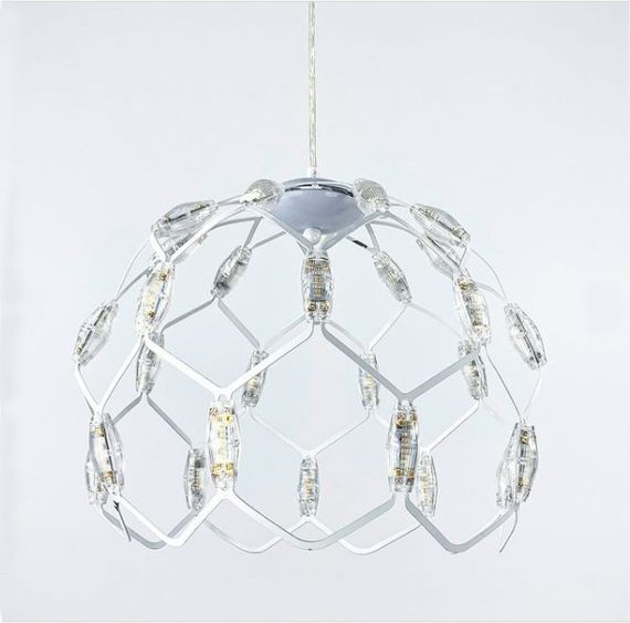 Люстра світлодіодна підвісна LED світильник для квартири на стелю лед 26281 Білий 42-200х40х40 см. | Зображення 2