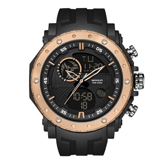 Чоловічий годинник Sanda 6012 Black-Rose Gold