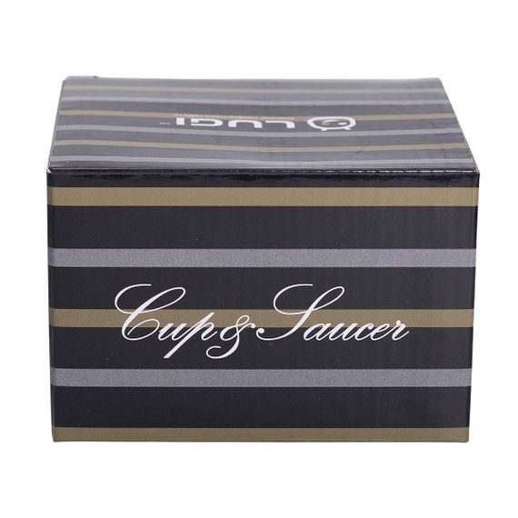 Фарфоровая чашка с черным блюдцем 200 мл RX-N24708WH | Зображення 3