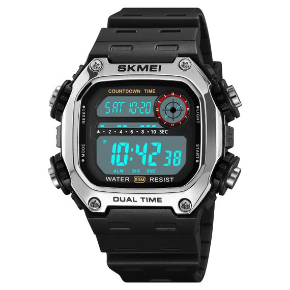 Спортивний чоловічий годинник Skmei 2126SIBK Silver-Black | Зображення 1