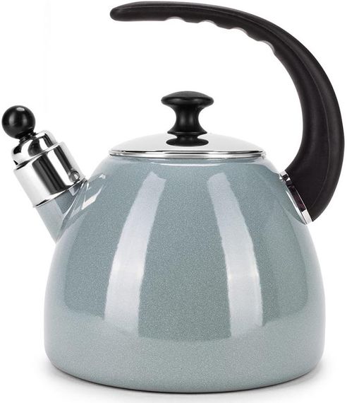 Чайник емальований Kamille "Boiling Water" 2.5л зі свистком, індукційний, оливковий